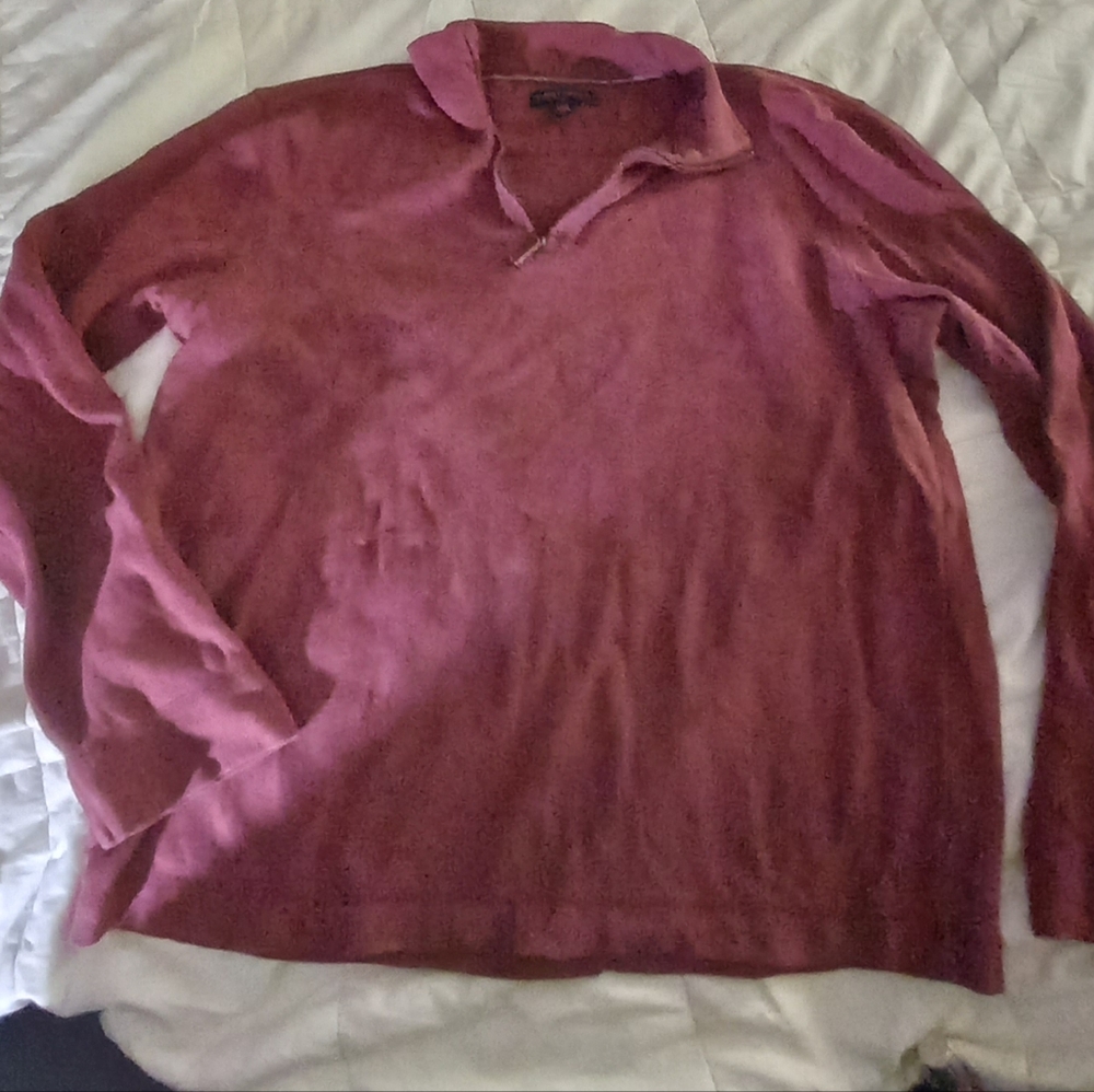 Banana Republic womens Maroon 3/4 Zip-Up Sweater
